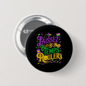 Laissez Les Bon Temps Rouler Mardi Gras Kralen Fle Ronde Button 5,7 Cm (Voorkant /achterkant)