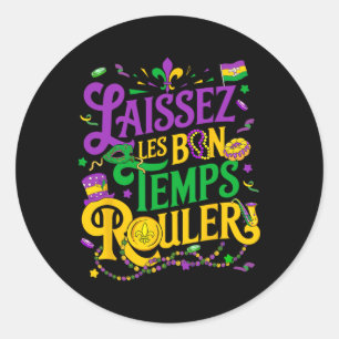 Laissez Les Bon Temps Rouler Mardi Gras Kralen Fle Ronde Sticker