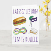 Laissez Les Bon Temps Rouler Mardi Gras NOLA Kaart (Gele Bloem)
