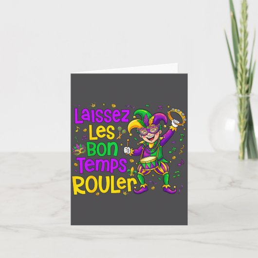 Laissez Les Bon Temps Rouler Matching Mardi Gras P Kaart (Voorkant)