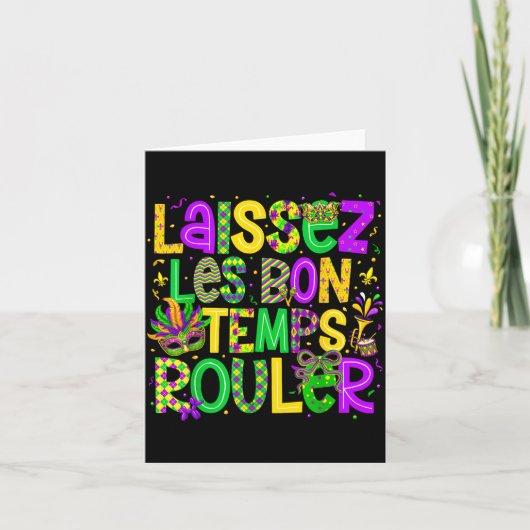 Laissez Les Bon Temps Rouler Matching Mardi Gras P Kaart (Voorkant)