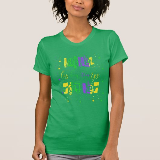 Laissez les bon temps rouler Typography Mardi Gras T-shirt (Voorkant)