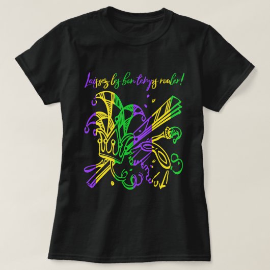 Laissez les bon temps rouler Typography Mardi Gras T-shirt (Design voorkant)