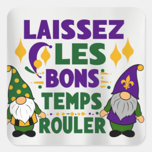 Laissez Les Bons Temps Gras festival Vierkante Sticker