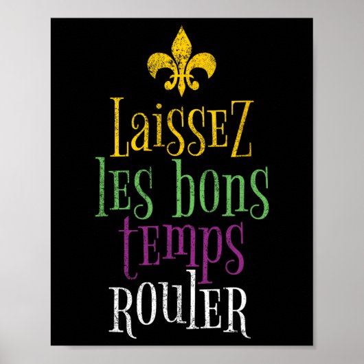 Laissez Les Bons Temps Mardi Gras Funny Poster (Voorkant)