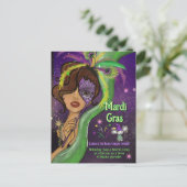 Laissez Les Bons Temps Rouler Fancy Mardi Gras Feestdagenkaart (Staand voorkant)