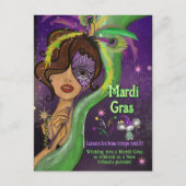 Laissez Les Bons Temps Rouler Fancy Mardi Gras Feestdagenkaart (Voorkant)