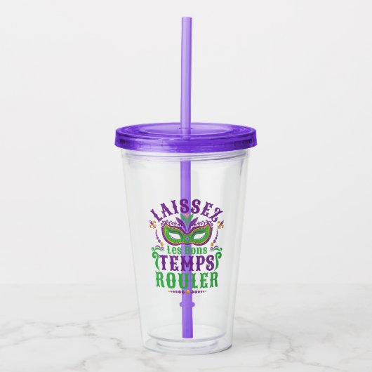 Laissez Les Bons Temps Rouler Mardi Gras Acryl Drinkbeker (Voorkant)