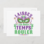 Laissez Les Bons Temps Rouler Mardi Gras Briefkaart (Voorkant / Achterkant)