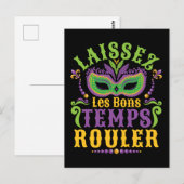 Laissez Les Bons Temps Rouler Mardi Gras Briefkaart (Voorkant / Achterkant)
