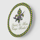 Laissez les Bons Temps Rouler! Mardi Gras Clock d1 Grote Klok (Hoek)