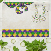 Laissez les Bons Temps Rouler Mardi Gras Fleur d1 Theedoek (Gevouwen)