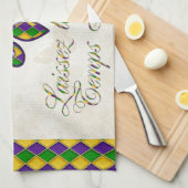 Laissez les Bons Temps Rouler Mardi Gras Fleur d1 Theedoek (Quarter Fold)