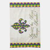 Laissez les Bons Temps Rouler Mardi Gras Fleur d1 Theedoek (Verticaal)