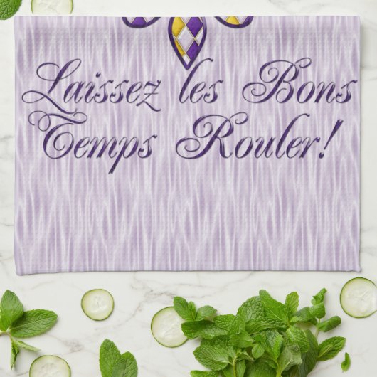 Laissez les Bons Temps Rouler Mardi Gras Fleur d2 Theedoek (Gevouwen)