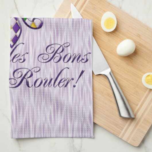 Laissez les Bons Temps Rouler Mardi Gras Fleur d2 Theedoek (Quarter Fold)