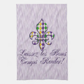 Laissez les Bons Temps Rouler Mardi Gras Fleur d2 Theedoek (Verticaal)