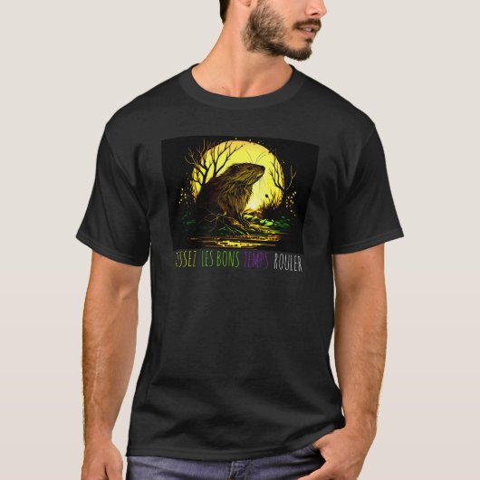 Laissez Les Bons Temps Rouler Mardi Gras Nutria Ne T-shirt (Voorkant)
