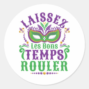 Laissez Les Bons Temps Rouler Mardi Gras Ronde Sticker