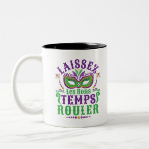 Laissez Les Bons Temps Rouler Mardi Gras Tweekleurige Koffiemok