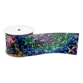 Laissez les Bons Temps Rouler Rainbow Ribbon Satijnen Lint (Spoel)