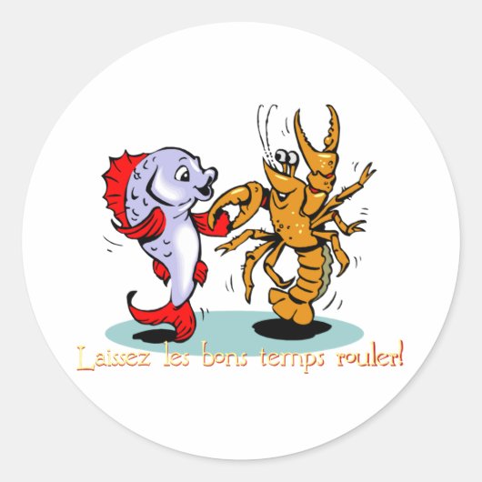 Laissez les bons temps rouler! Roodbaars Mardi Gra Ronde Sticker (Voorkant)