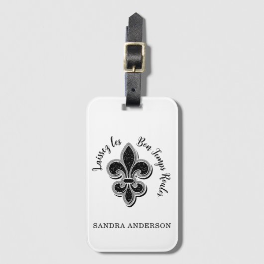 Laissez Mardi Gras Fleur De Lis Custom Bagagelabel (Voorkant (verticaal))