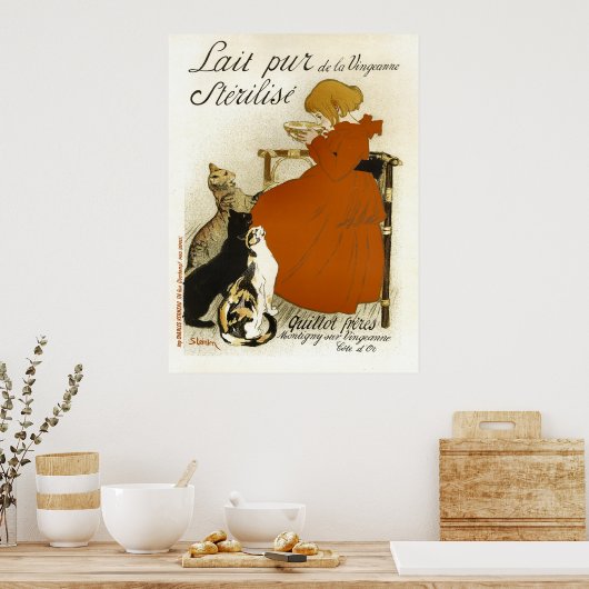 Lait Pur Sterilize Cats Frans Adverteren Poster (Keuken)