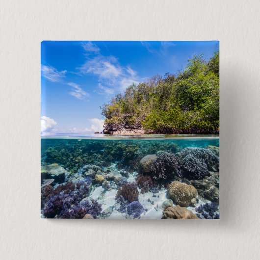 Laja Ampat Underwater 2 Vierkante Button 5,1 Cm (Voorkant)