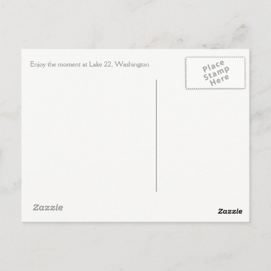 Lake 22, briefkaart Washington (Achterkant)