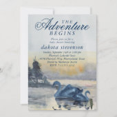Lake Adventure begint | Baby shower Rustic Swan Kaart (Voorkant)