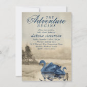 Lake Adventure begint | Baby shower van bruin en z Kaart (Voorkant)
