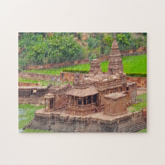 Lake Agasthya meer tempel Bhuthanatha Badami Legpuzzel (Horizontaal)