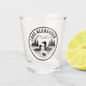 Lake Alexander Loon Cabin Natuur Scene Shot Glas (Voorkant)