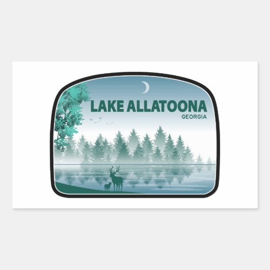 Lake Allatoona Georgia Herten Rechthoekige Sticker (Voorkant)