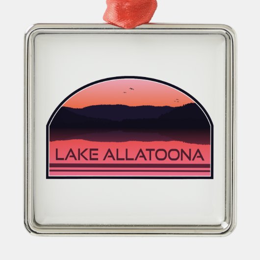 Lake Allatoona Georgia Red Sunrise Metalen Ornament (Voorkant)