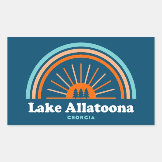 Lake Allatoona Georgia Regenboog Rechthoekige Sticker (Voorkant)