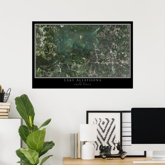 Lake Allatoona Georgia Satellite Poster Map (Thuiskantoor)