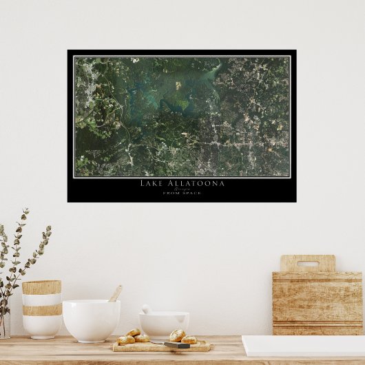 Lake Allatoona Georgia Satellite Poster Map (Keuken)