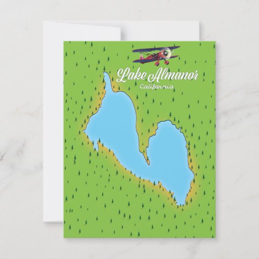 Lake Almanor Californië VS kaart (Voorkant)