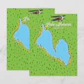 Lake Almanor Californië VS kaart (Voorkant / Achterkant)