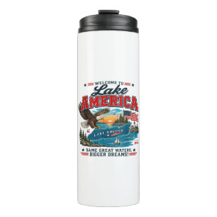 Lake America 2026 Vintage Retro Patriottische Adel Thermosbeker