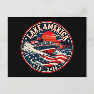 Lake America est 2026 politieke humor Feestdagenkaart