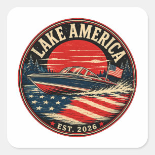 Lake America est 2026 politieke humor Vierkante Sticker