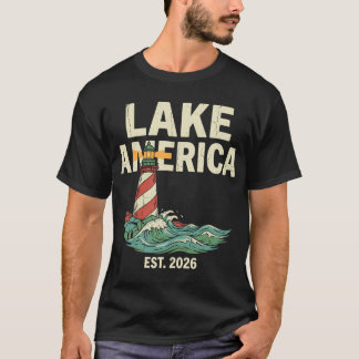 Lake America Vuurtoren Est 2026 Vintage Retro T-shirt