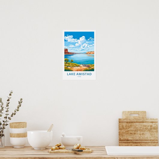 Lake Amistad Texas Reisprint Poster (Keuken)
