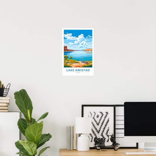 Lake Amistad Texas Reisprint Poster (Thuiskantoor)
