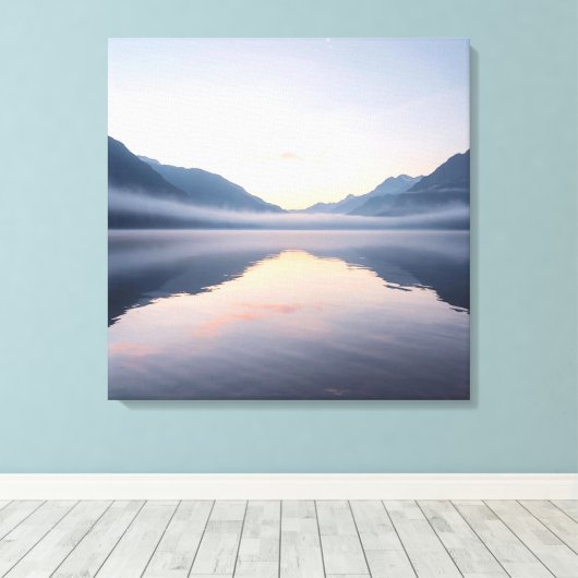 Lake and Mountain Scenic Landscape Wall Art  Canvas Afdruk (Insitu (Houten vloer))