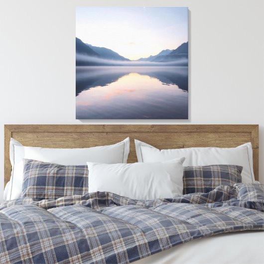 Lake and Mountain Scenic Landscape Wall Art Canvas Afdruk (Insitu (Slaapkamer))