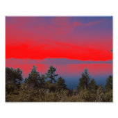 Lake and Red Sky Foto Afdruk (Voorkant)